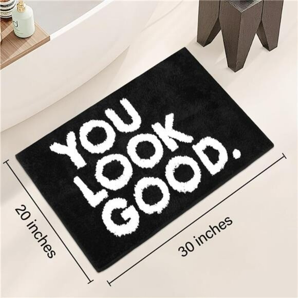 You Look Good Bathroom Rug Non Slip Bath Mat Absorbent Funny Washable Floor Carp - Picture 2 of 8